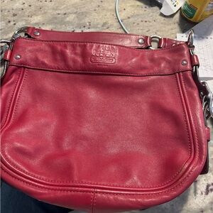 Elegant Zoe Coach hobo Red Leather Bag